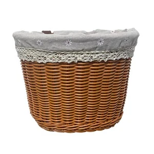 Wicker Bike Basket Front Cargo for Women and Men, Fits Most Bikes, Beach Crui... - Picture 1 of 7