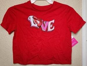 Way to Celebrate! Valentine's Day Girls Red Love Graphic T-Shirt Size L (10-12) - Picture 1 of 5