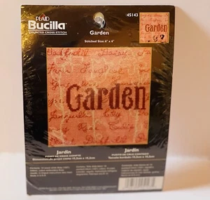 BUCILLA gezähltes Kreuzstich-Set "Garten" - beschriftet - 6" x 6" 45143 - Bild 1 von 2