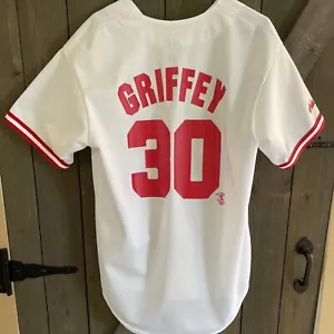 Camiseta Majestuosa Blanca Auténtica Ken Griffey Jr Cincinnati Reds MLB De Colección - Imagen 1 de 7