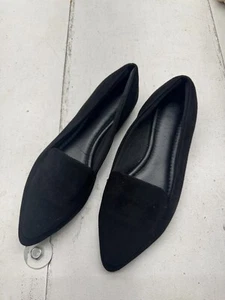 Musshoes Black Suede Point Toe Slip On Flats Womens Size 8.5 - Picture 1 of 6