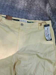 Smith & Mills Classic Fit Mens Size 34 Yellow Chino Flat Front - Picture 1 of 4