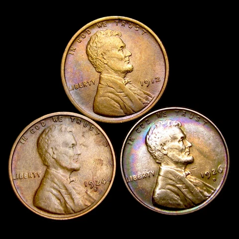1912 1924-S 1926-D Lincoln Cent Wheat Penny -- Nice Details Coin Lot ---- #VV647 Cover