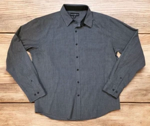 Beverly Hills Polo Club Shirt Mens Size XL Black Dk Gray Long Sleeve Button Up - Picture 1 of 8