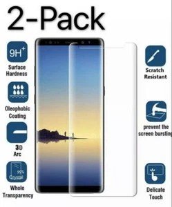 2Pack Tempered Glass Screen Protector For Samsung Galaxy S7 S9 S8 Plus Note 8 9 - Picture 1 of 6