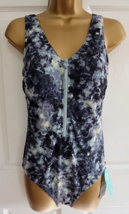 Ex M&S GOODMOVE Padded SECRET SLIMMING Tummy Control ACTIVE ZIP Swimsuit - Picture 1 of 8