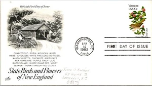 FDC 1982 SC #2002b Artcraft, Hermit Thrush & Red Clover - DC Cancel - J5331 - Picture 1 of 2