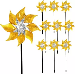 10PackReflective Pinwheels with Stakes, Extra Sparkly Pin Wheel for Garden Decor - Picture 1 of 7