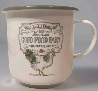 Caneca de frango copo metal Anne Tavoletti por Wild Apple boa comida fazenda esmalte  - Imagem 1 de 3