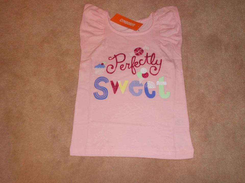 NEW, GIRLS GYMBOREE PINK PERFECTLY SWEET TOP, SIZE XS 4 - Image 1 of 1