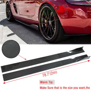 Carbon Fiber Side Skirt Extension Lip Splitter For Mercedes Benz W205 W204 W212 - Picture 1 of 11