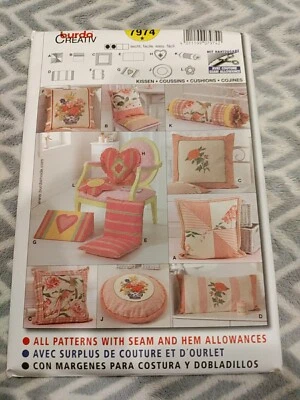 Burda 7974 Easy Sewing Pattern Home Decor Cushions Throw Pillows Uncut - Image 1 of 2