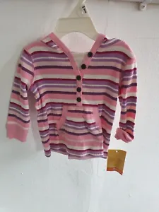 NEW Sonoma Life+Style 3 - 6 Month Hooded Stripe pullover Top 100% Cotton New - Picture 1 of 6