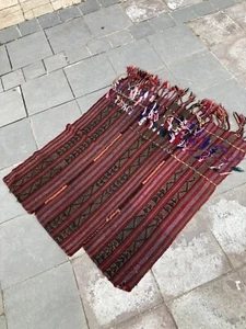 Decorative cicim kilim rug fragment worned rug boho home decor - Picture 1 of 5