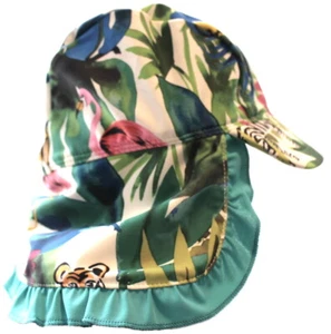 NEXT Girls UPF 50+ Legionnaire SUN HAT Neck Cover Swim Safe JUNGLE | 3-9 Months - Picture 1 of 5