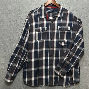 Camicia ECKO UNLTD uomo 3XL nera a quadri con bottoni manica lunga cotone tasche - Foto 1 di 6