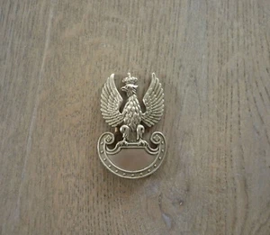 Polish army Air Force metal cap badge pin crowned eagle and shield WW2 - Afbeelding 1 van 3