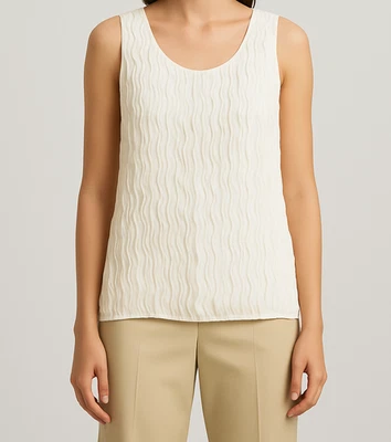 Camiseta sin mangas plisada de seda blanca Burberry EE. UU. 6 UK 8 IT 40 Foto 1 de 4