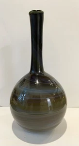 Artisan Studio Hand Blown Glass Vase 7.25” Signed Jeff Price 2010 Soft Colors - Picture 1 of 10