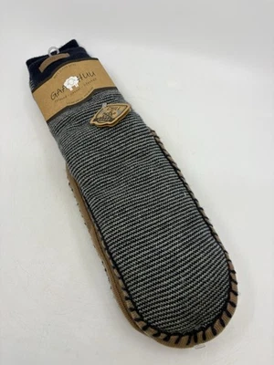 NEW GaaHuu Men’s Slipper Socks Faux Fur Non-slip Blue Fair Isle Knit Size 9-13 - Image 1 of 4