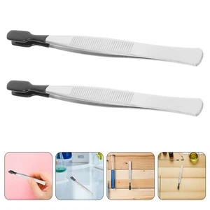  Pinzas de goma de punta plana 2 piezas - Pinzas de sello de acero inoxidable para manualidades - Imagen 1 de 12