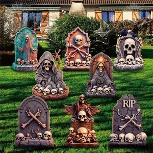Letrero de patio de lápida de 16" - Impermeable Decoración de Halloween Exterior con Sta de fibra de vidrio - Imagen 1 de 4