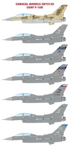 Calcomanía Caracal 1/72 CD72150 - Fuerza Aérea de los Estados Unidos F-16D Viper - Imagen 1 de 2