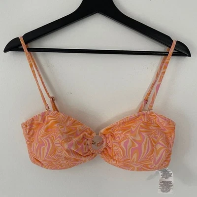 Top de bikini con estampado grueso oxidado con correas extraíbles talla XL Foto 1 de 3