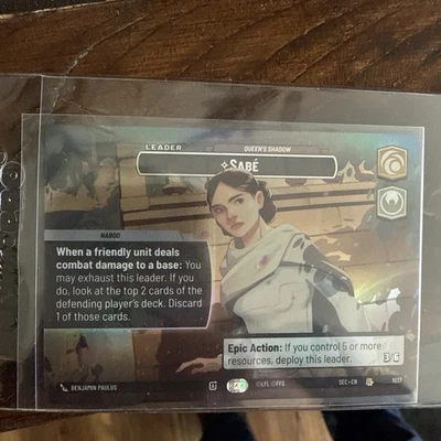 Sabé Leader Unit Foil | Star Wars Unlimited TCG | Queen’s Shadow Rare Foil mint - Image 1 of 2