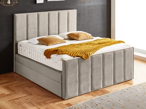 Boxspringbett Bettkasten Fußteil 180x200 cm taupe samt matt OHNE Matratze - Bild 1 von 5