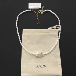 J.Crew Women's NWT Baroque Freshwater Pearls Necklace With Pouch - Picture 1 of 6