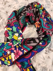 Sciarpa di seta vintage Tiffany & Co floreale multicolore, Italia 35x35 RARA - Foto 1 di 13