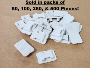 50-100-250-500 Pcs! Weld Mount AT-5 Large White Nylon Wire Zip Tie Mount Glue-On - Picture 1 of 7