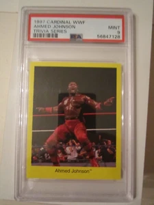 1997 AHMED JOHNSON WWF WRESTLING CARD CARDINAL PSA GRADED MINT 9 BOX A - Picture 1 of 2