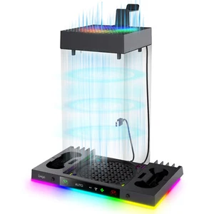 Per Xbox Series X Console Controller RGB Supporto Dock di Ricarica + Ventola di Raffreddamento Superiore - Foto 1 di 8