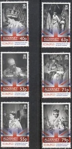 Alderney stamps 2013 QEII Scott 465-470 MNH XF complete set, Coronation annivers - Picture 1 of 1