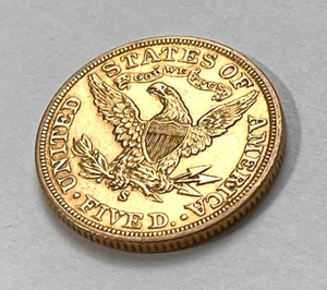 Uncirculated 1906-S Half Eagle $5 Gold Coin – BU, 90% Gold, Rare #640B - Picture 1 of 10
