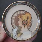 Lovely Goebel Artis Orbis Mucha Signed Feather Coaster Or Miniature Plate