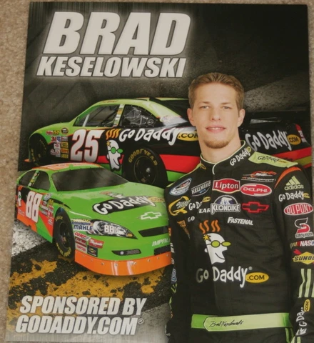 2009 Brad Keselowski Go Daddy Chevy Impala NASCAR postcard Cover
