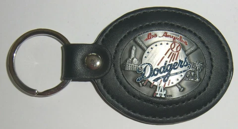 Los Angeles Dodgers 3-D Metal & Leather Key Chain MLB Licensed Baseball Cover