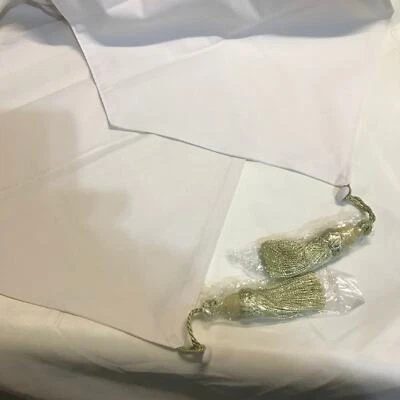 J C Penney Table Runner Gold Embroidered “Celebrate!” White 14x72 - Image 1 of 4