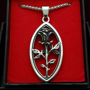 Immortal Rose Pendant goth punk alternative pagan occult dark love holiday - Picture 1 of 2