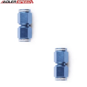 NEW 2PCS AN3 -3AN Female to AN-3 Female Union Aluminum Fuel Fitting Adapter Blue - Picture 1 of 6
