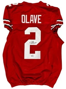 CHRIS OLAVE SIGNED Autograph Custom Pro Cut JERSEY BUCKEYES BECKETT CERT U38563 - Picture 1 of 11