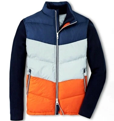 Peter Millar Colorblocked Reflective Quilted Golf Ski Puffer Jacket Vest Winter - Image 1 of 4