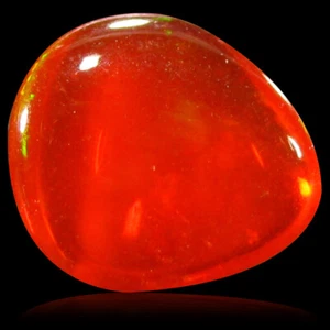 0,91 ct beeindruckender AAA ausgefallener Cabochon Form (8 x 7 mm) rot rot rot Feueropal Stein - Bild 1 von 1
