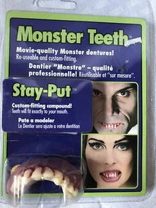 Monster Vampire Scary Stay-put Dentures Costume Teeth Halloween Costume Accessor - Picture 1 of 3