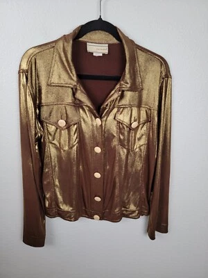 CARRIE ALLEN Vintage Gold Shaket Jacket Sz Large BT3 - Image 1 of 4