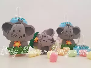 12 biberon riempibili elefante baby shower ragazzo bomboniere premio safari animali giungla - Foto 1 di 8