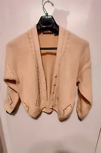 Outback Red Womans Cardigan Pink Sweater Sz S Cable Knit trim - Picture 1 of 10
